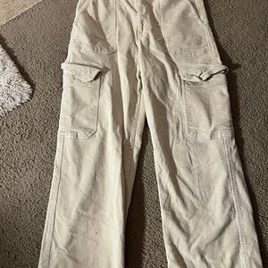 Women's Cream Cargo Pants